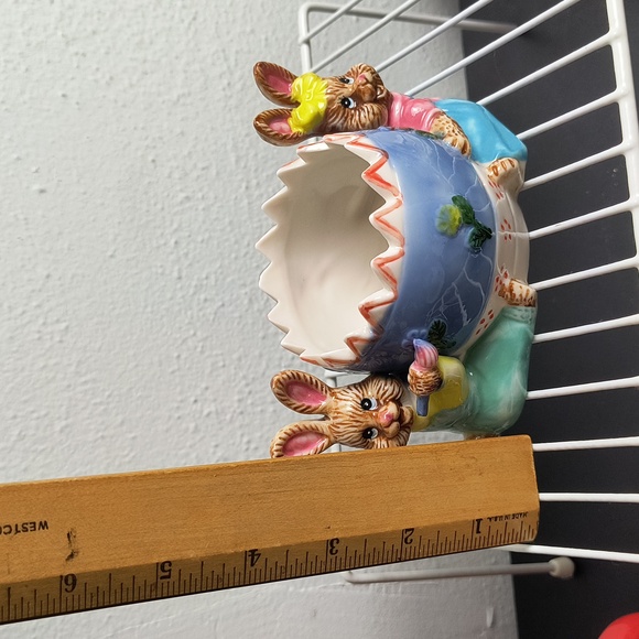 Easter Bunny Candy Nut Dish Ceramic - Picture 7 of 8